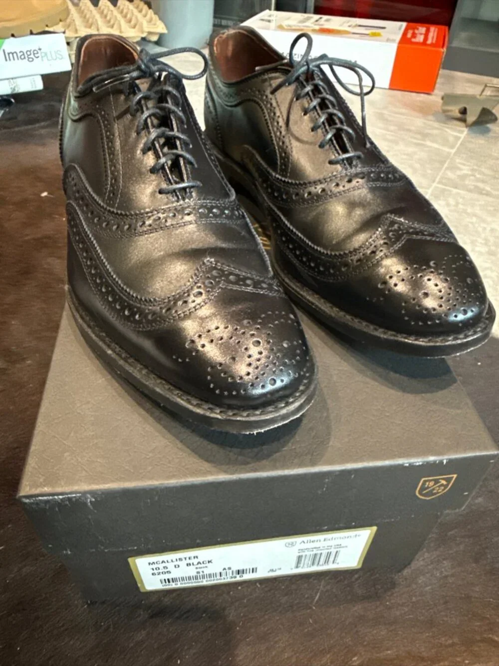 Allen Edmonds McAllister Wingtip Oxford Dress Shoes Black Mens Size 10.5D IOB